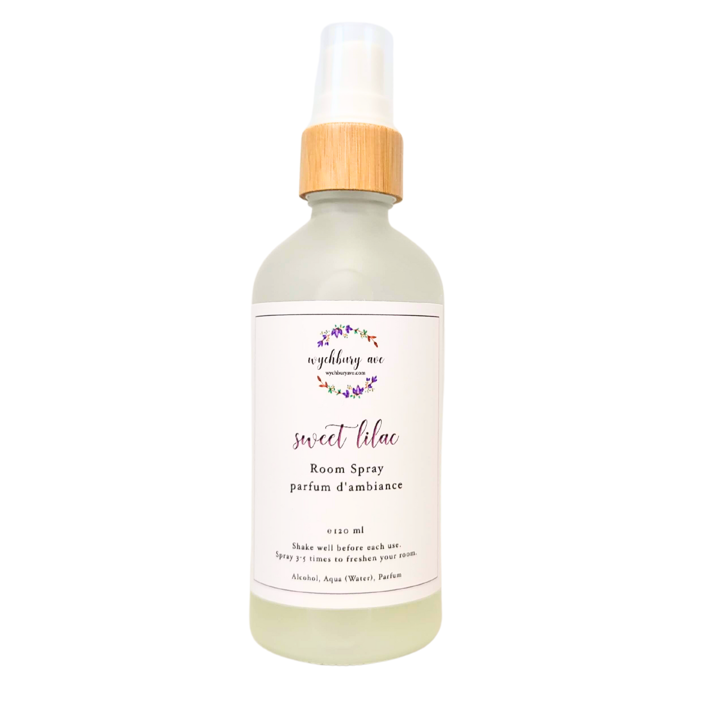 Sweet lilac room spray in glass bottle