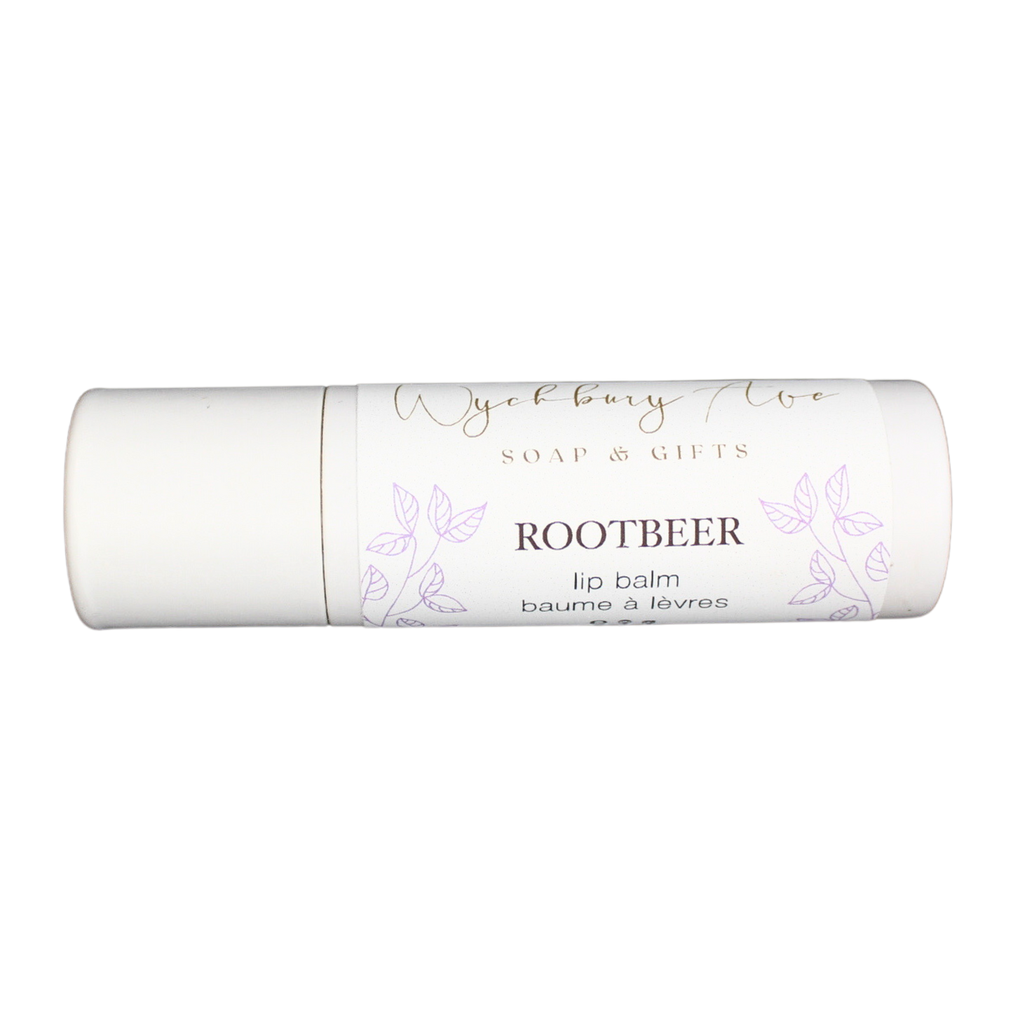 rootbeer lip balm in compostable tube