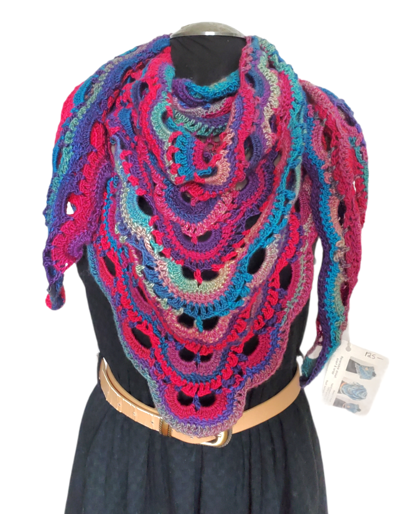 Fairweather Reversible Shawl & Scarf  Pink & Blue Crocheted Scarf –  Wychbury Ave Soap
