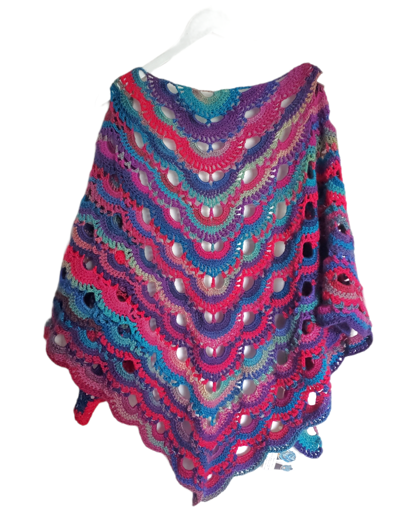 Fairweather Reversible Shawl & Scarf | Pink & Blue Crocheted Scarf